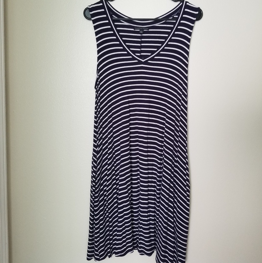 Striped Casual Dress w/ Pockets